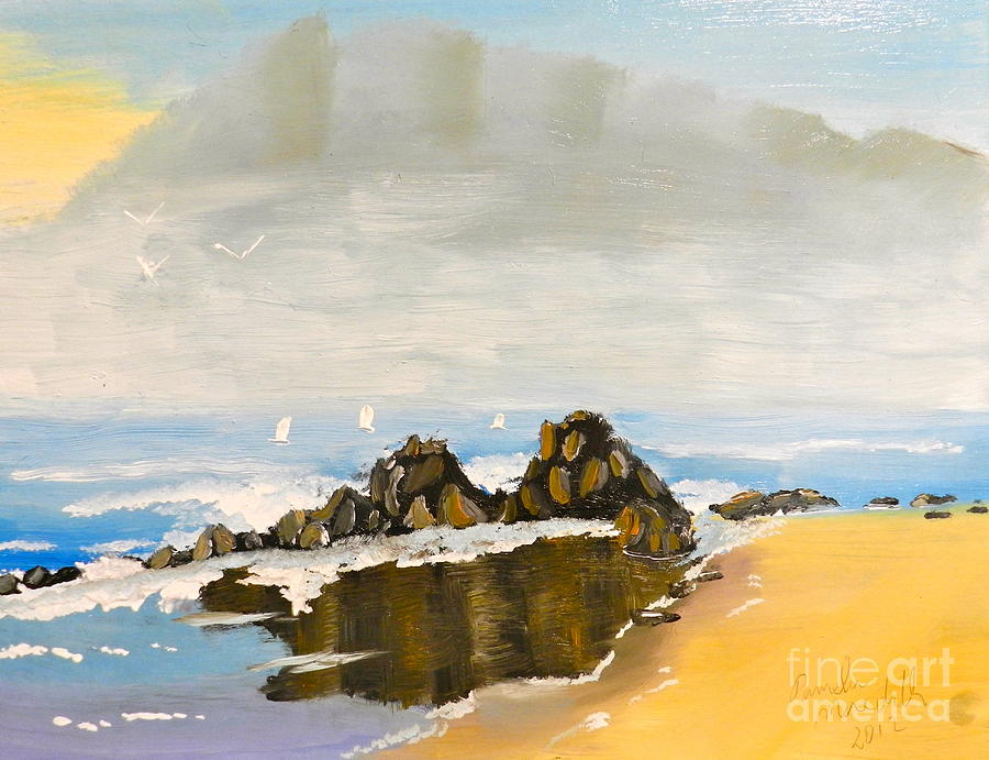 Impressionism Painting - Lighthouse Beach by Pamela  Meredith