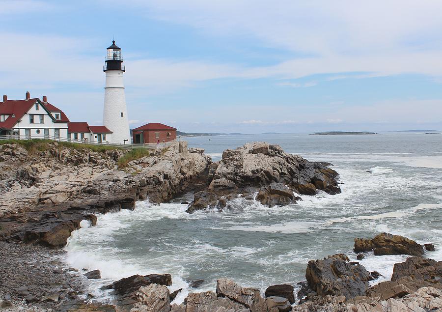 Lighthouse Cape Elizabeth Maine Photograph By Maribeth Doran - Fine Art 