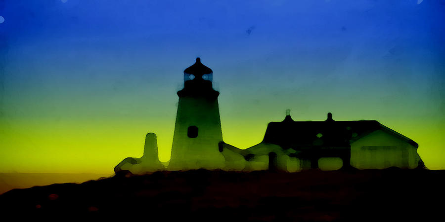 Lighthouse Vintage Digital Art by Cathy Anderson