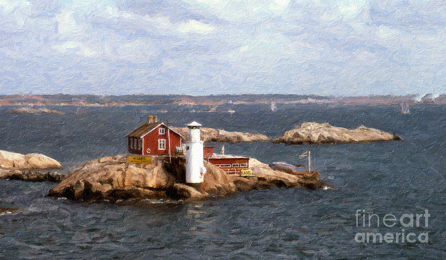 Landscape Photograph - Lighthouse Coming into Gothenburg Sweden by Tad Gage