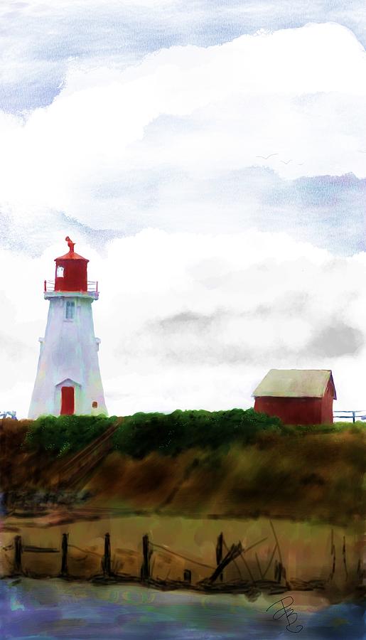 Lighthouse Digital Art by Debra Baldwin