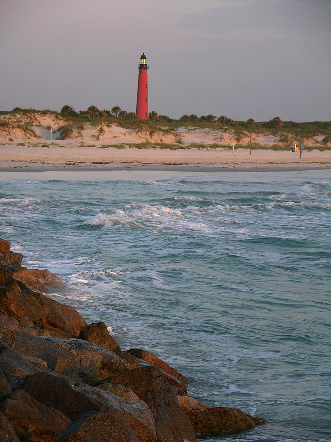 Florida Lighthouses Photograph - Lighthouse from the jetty 2 by Julianne Felton