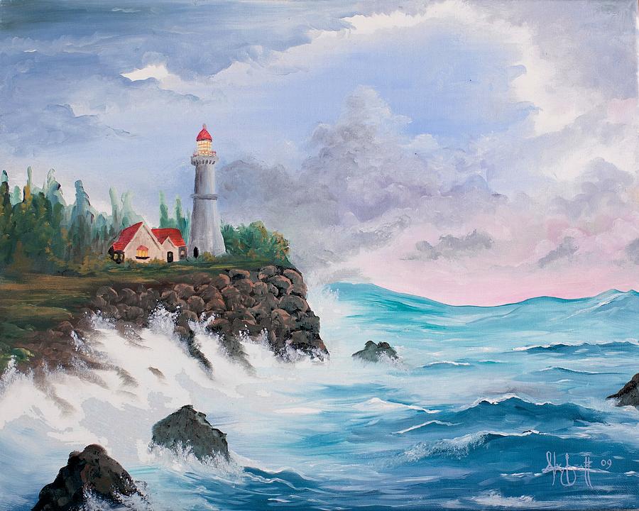 Lighthouse Home Painting by Alex Izatt