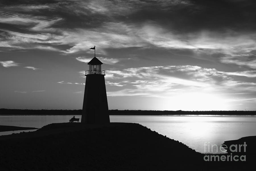 Lighthouse in Black and White Photograph by Betty LaRue