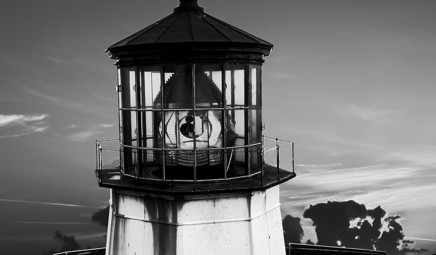 Lighthouse in black and white 92614 Digital Art by Cathy Anderson