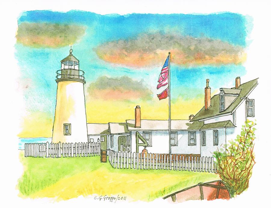 Lighthouse in Bristol, Maine Painting by Carlos G Groppa