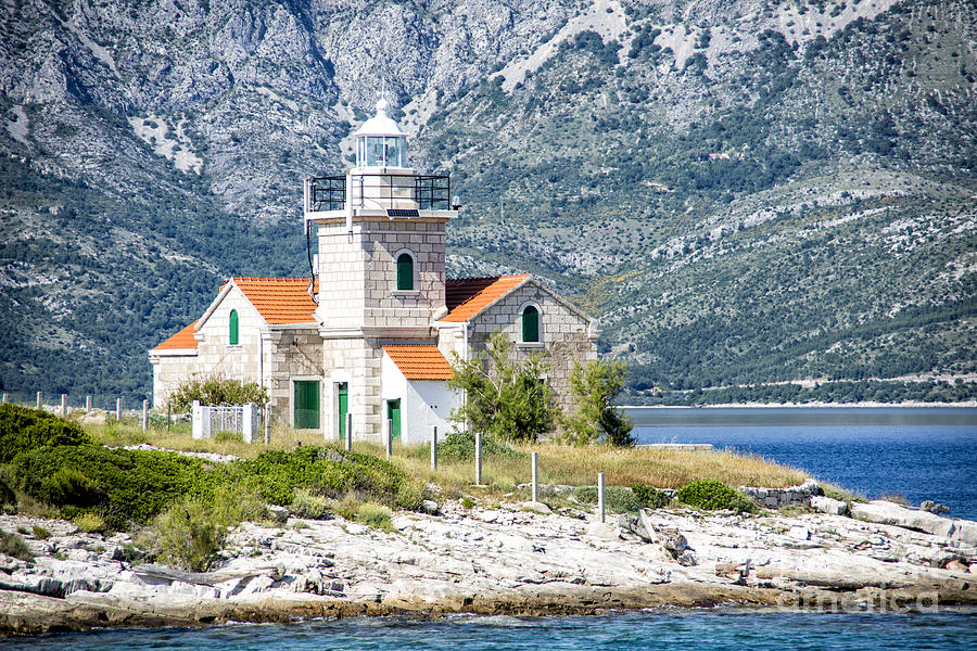Mountain Photograph - Sucuraj Lighthouse In Croatia 1 by Timothy Hacker