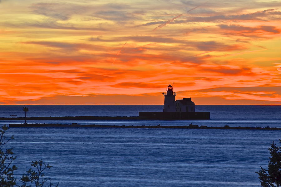 Lighthouse in Silhouette Photograph by Frozen in Time Fine Art Photography
