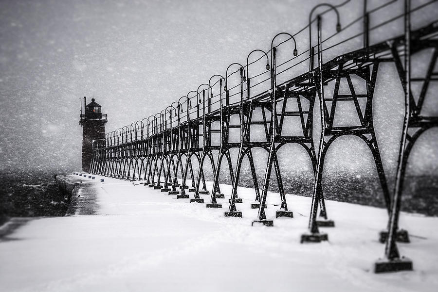 Lighthouse in Snow Photograph by Douglas Allen - Fine Art America