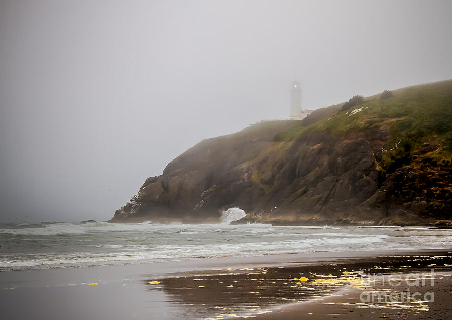 Lighthouse in the Fog Photograph by Robert Bales