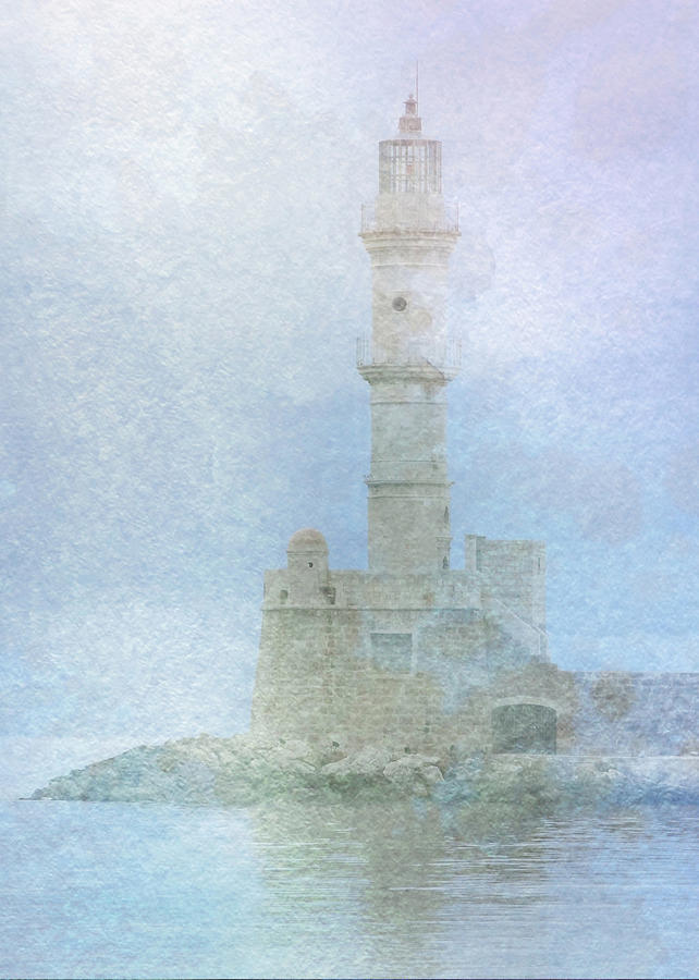Lighthouse Digital Art - Lighthouse in the Mist by Sarah Vernon