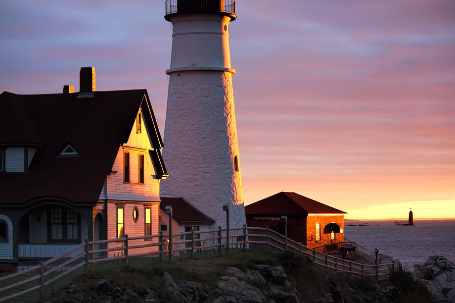 Lighthouse in the Morning - Portland Head Light Photograph by Jenny Hudson