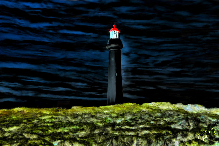 Lighthouse in the Night Painting by Bruce Nutting