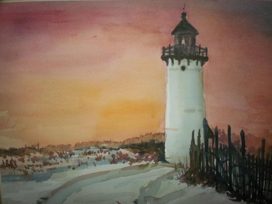 Lighthouse In Winter Painting by Elizabeth Lewandowski - Fine Art America