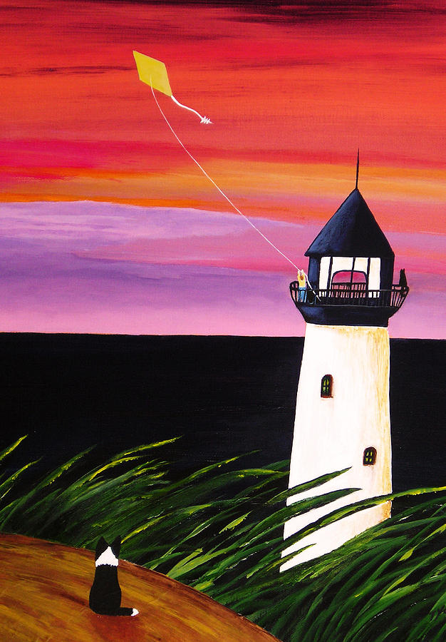 old lighthouse keeper painting