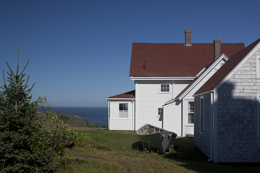 Lighthouse Monhegan color Photograph by Jean Macaluso