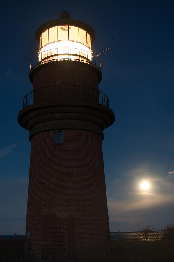 Lighthouse Moon Photograph by Steve Myrick