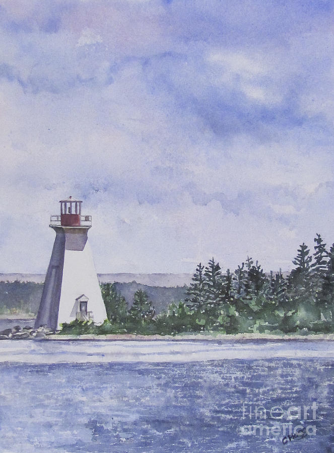 Lighthouse Nova Scotia Painting by Carol Flagg