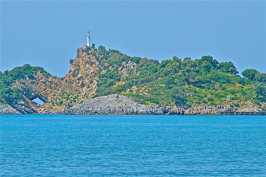 Lighthouse on Island near Turtle Beach in Daylan-Turkey Photograph by Ruth Hager