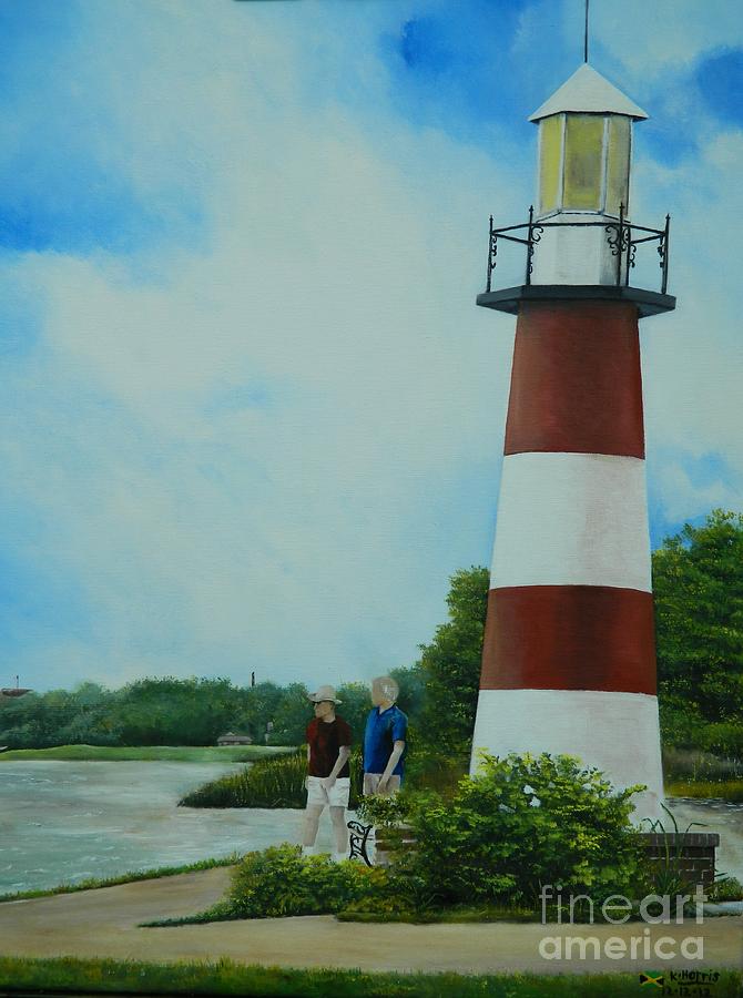 Lighthouse on Lake Dora Florida Painting by Kenneth Harris