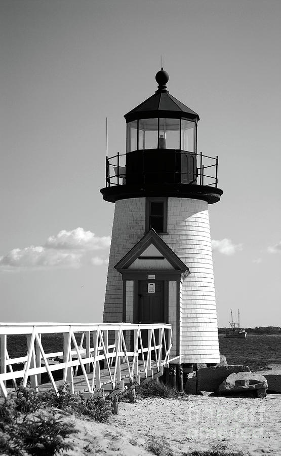 Lighthouse on Nantucket BW Photograph by Lori Tambakis