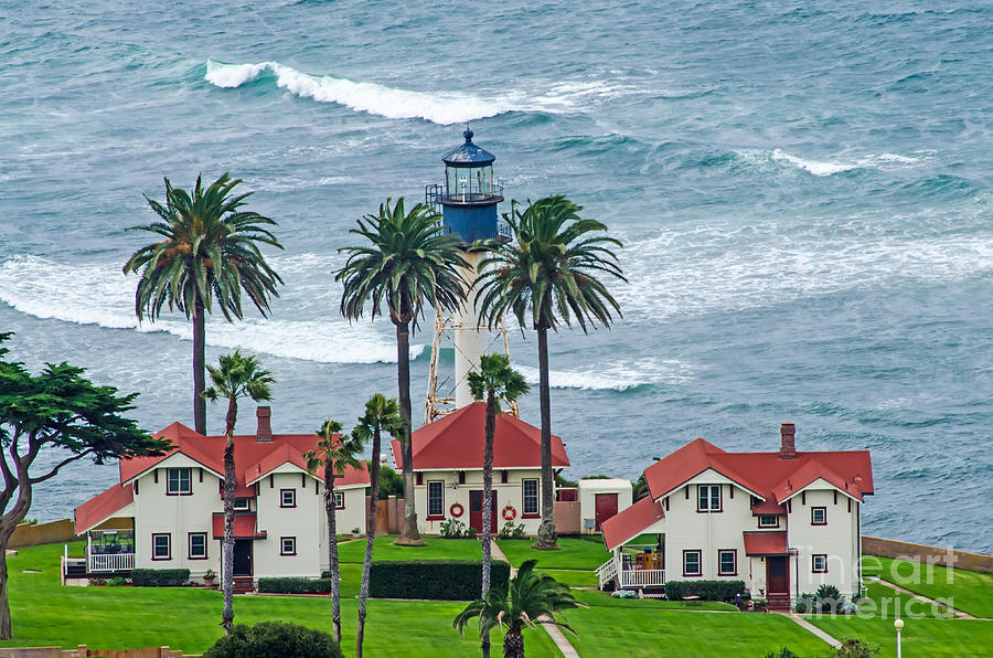 San Diego Photograph - Lighthouse on Point by Baywest Imaging