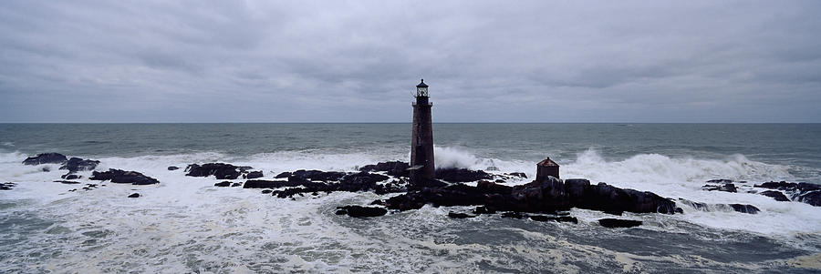 Architecture Photograph - Lighthouse On The Coast, Graves Light by Panoramic Images