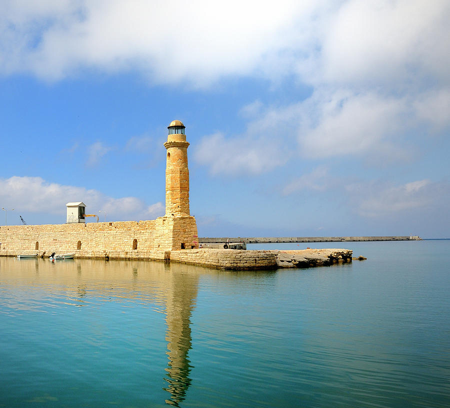 Lighthouse On The Greek Island Crete by Pidjoe