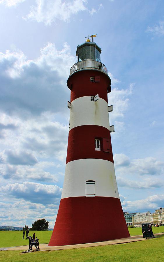Boat Photograph - Lighthouse on The Hoe by Theresa Selley