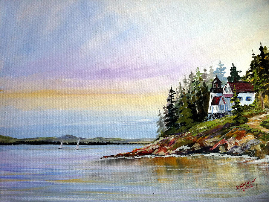 Lighthouse on the Island Painting by Dorothy Maier