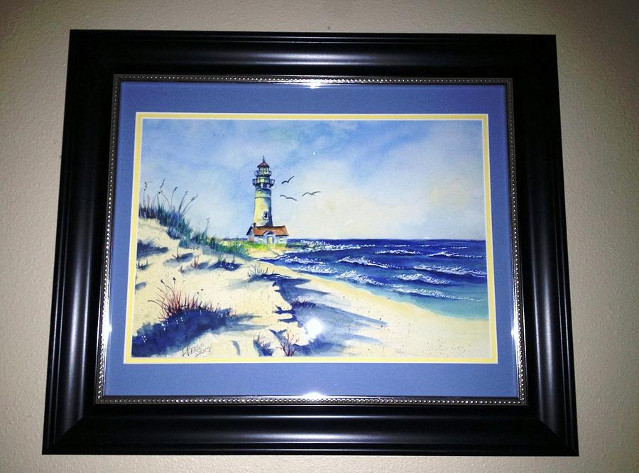 Lighthouse on the Point SOLD Painting by Richard Benson