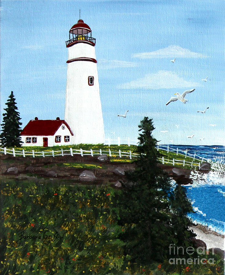 Lighthouse Point Painting by Barbara A Griffin