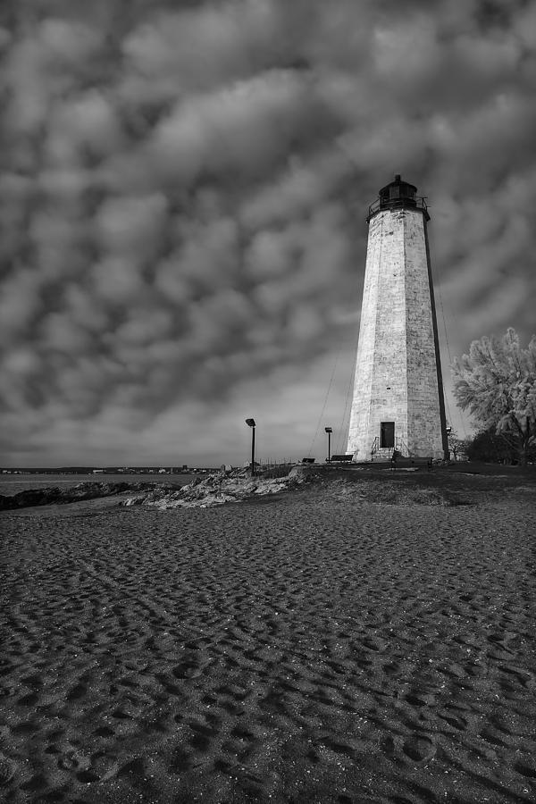 Lighthouse Point Park BW Photograph by Susan Candelario