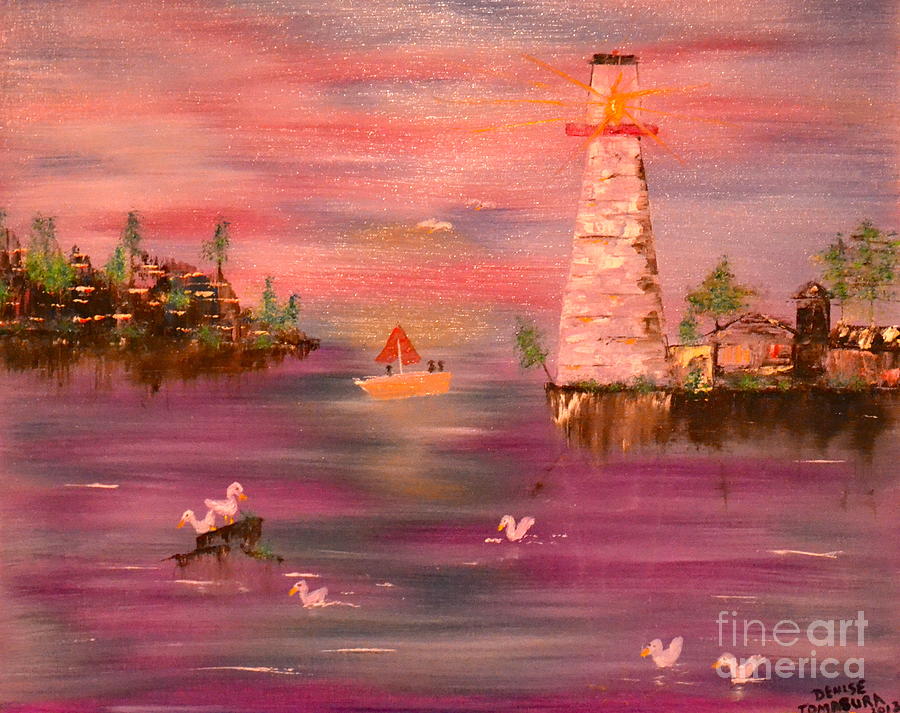 Lighthouse Serenade Painting by Denise Tomasura