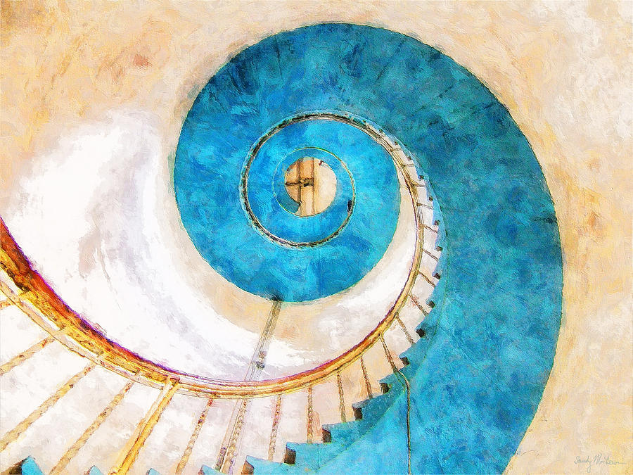 Lighthouse Staircase Painting by Sandy MacGowan