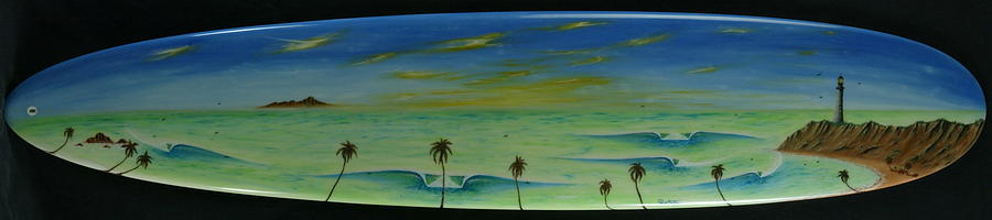Lighthouse Surfers Cove Painting by Paul Carter
