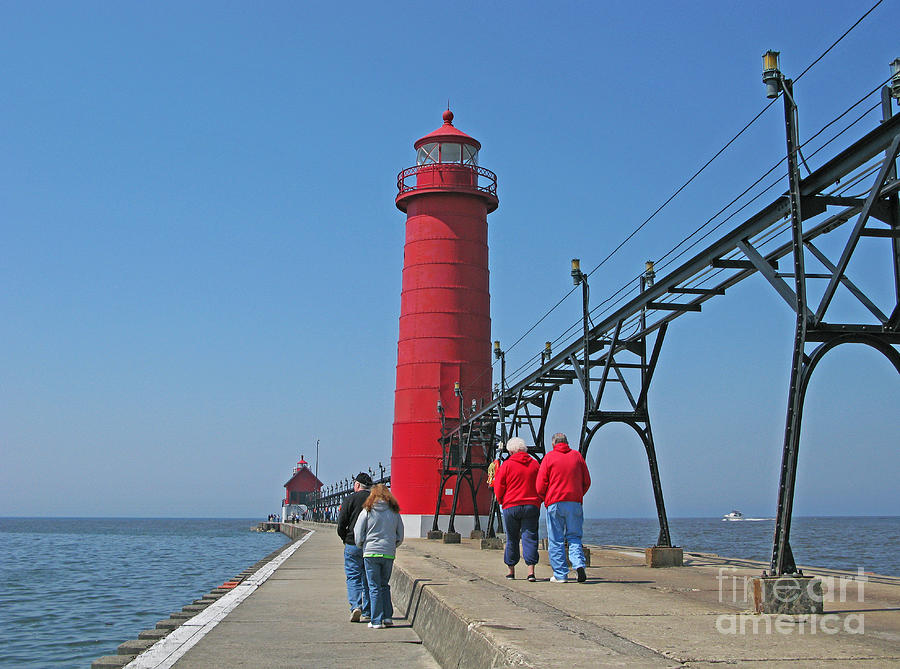 Lake Michigan Photograph - Lighthouse Walk by Ann Horn