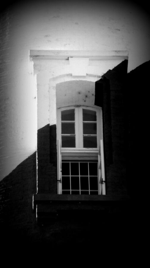 Black And White Photograph - LightHouse Window IV by Rebecca West