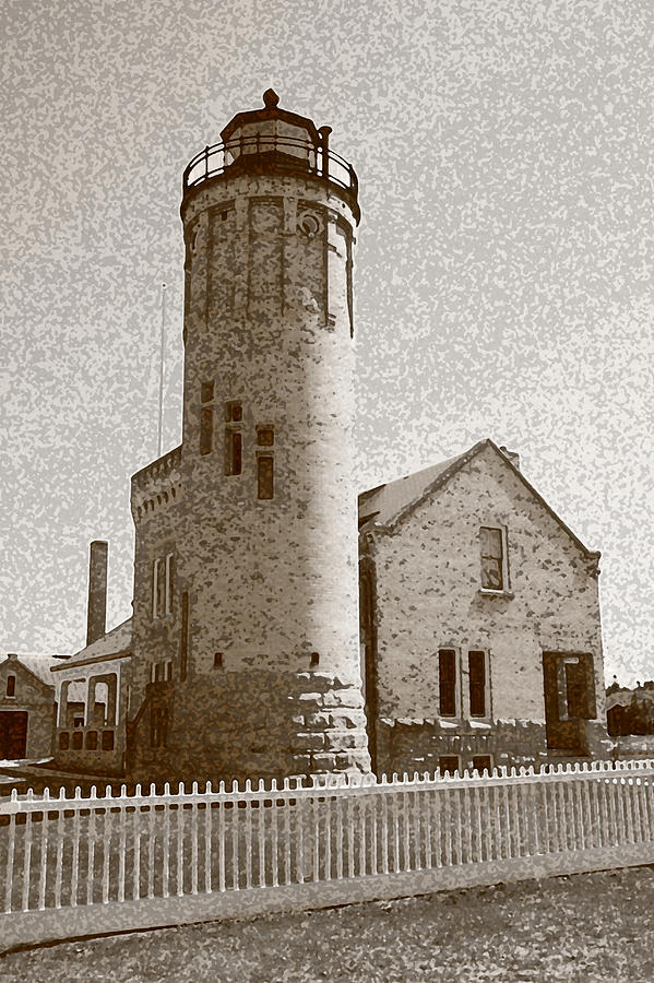 Lighthouse with Sponge Painting Effect Photograph by Frank Romeo