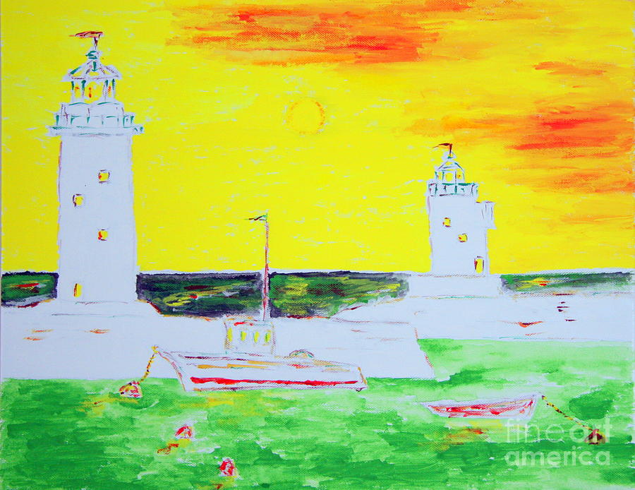 Lighthouses True Trinity Painting by Richard W Linford