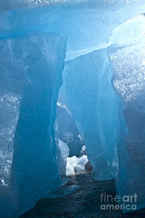 Lighting in nigardsbreen glacier grotto 1 Photograph by Heiko Koehrer-Wagner