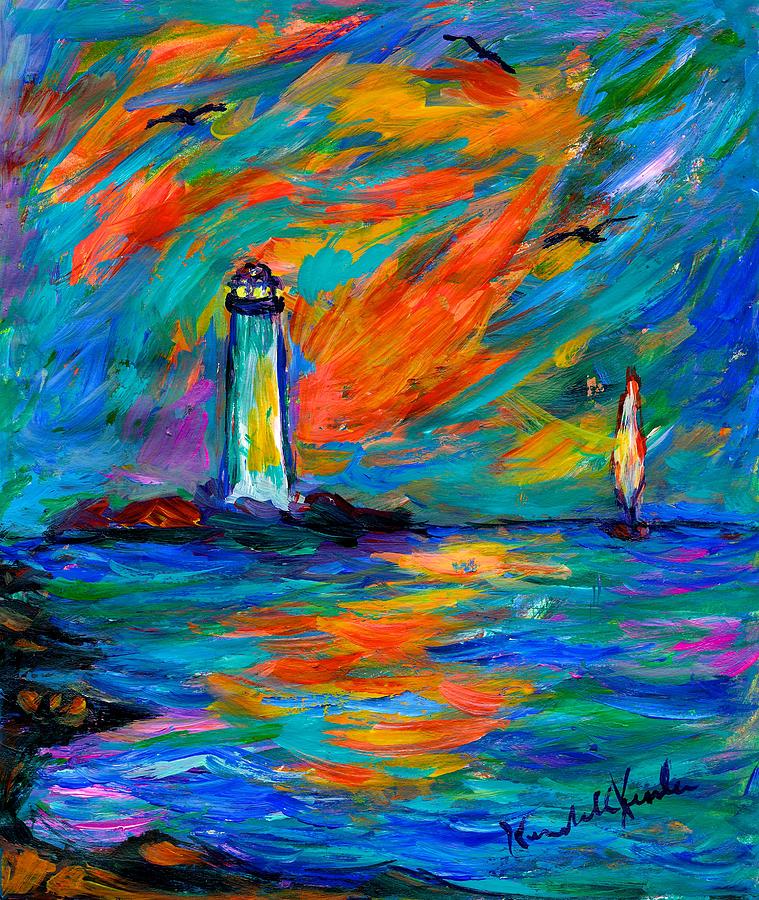 Lighthouse Painting - Lighting The Way by Kendall Kessler