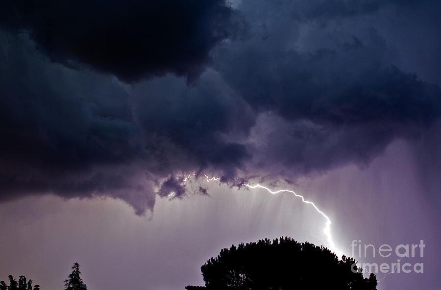 Lightning And Skyline Photograph by Tim Holt