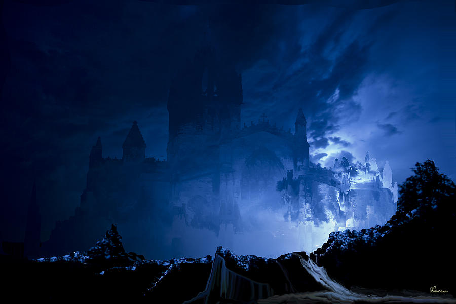 Lightning Castle Illusion Digital Art by Andrea Lawrence