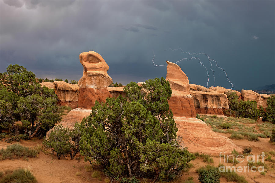 Lightning Devils Garden Escalante Grand Staircase NM Utah Photograph by Dave Welling