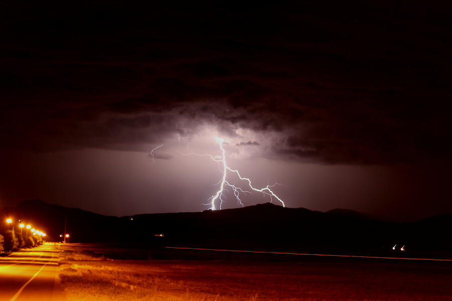 Bolt Photograph - Lightning Mountain by Trent Mallett