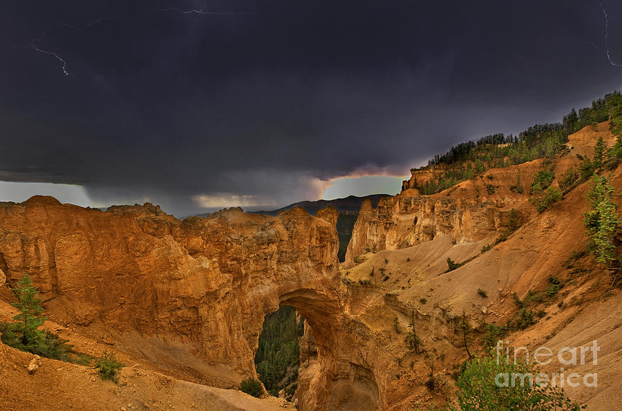 Lightning Natural Bridge Bryce Canyon National Park Photograph by Dave Welling