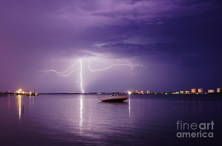 Lightning On the Indian River Photograph by Lynda Dawson-Youngclaus
