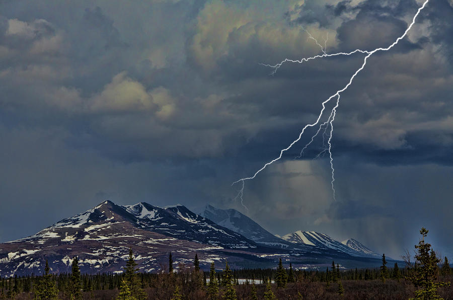 Lightning Over Mountains Photograph by Mark Newman