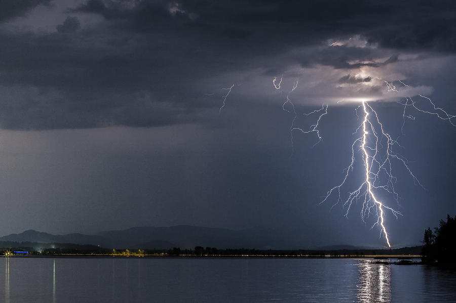 Lightning over Sandpoint Photograph by Albert Seger